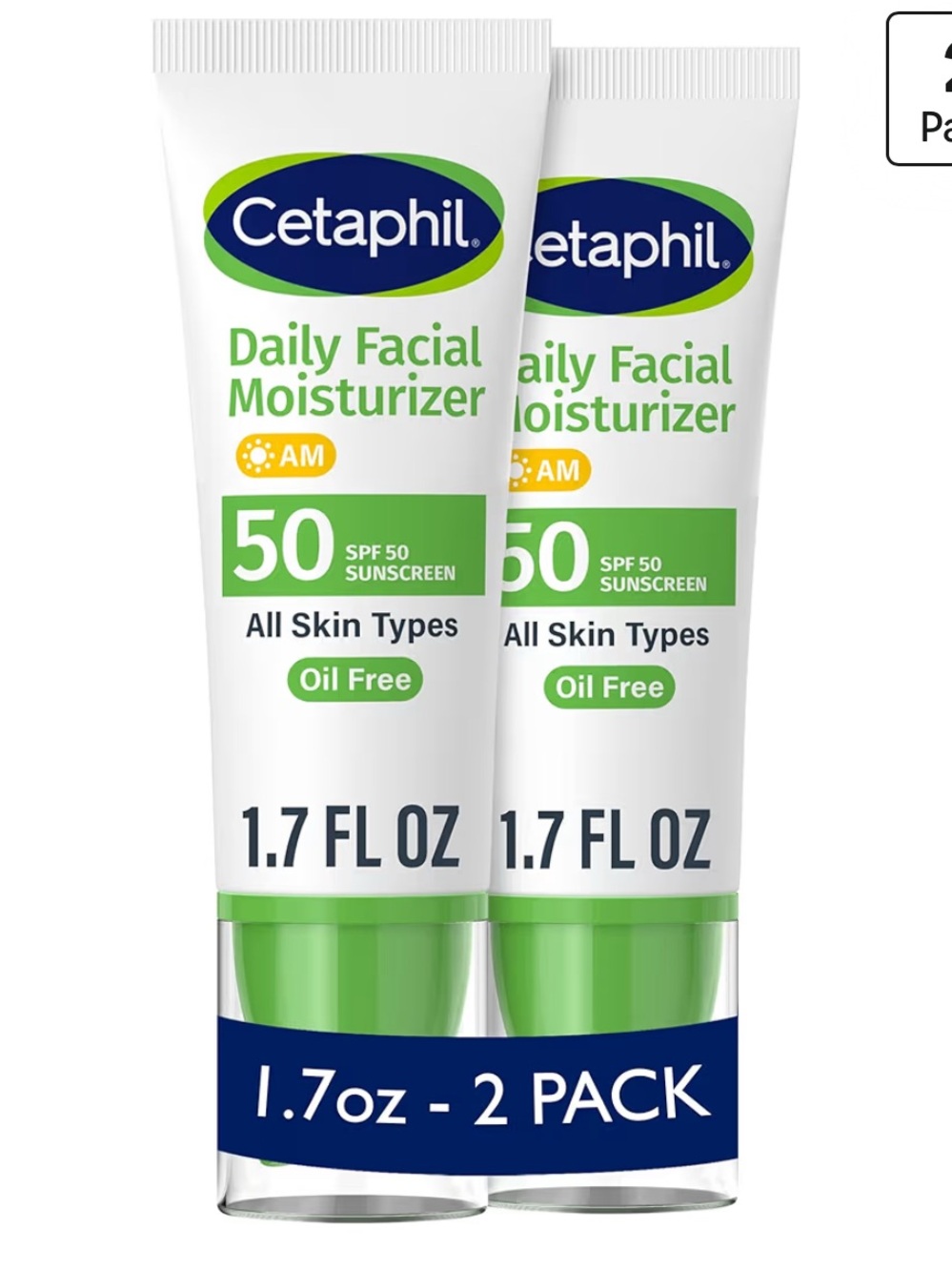 Cetaphil Daily Facial Moisturizer SPF 50 (Pack of 2)